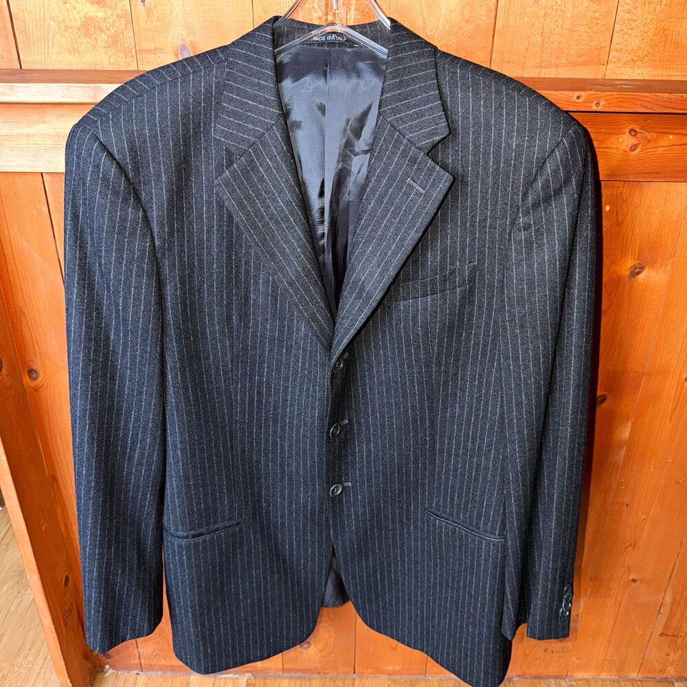 Armani Collezioni Su Misura 100% Wool Pinstripe Blazer 3 Button Jacket Mens 42R